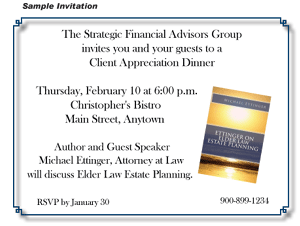 Financial Advisors Invitation