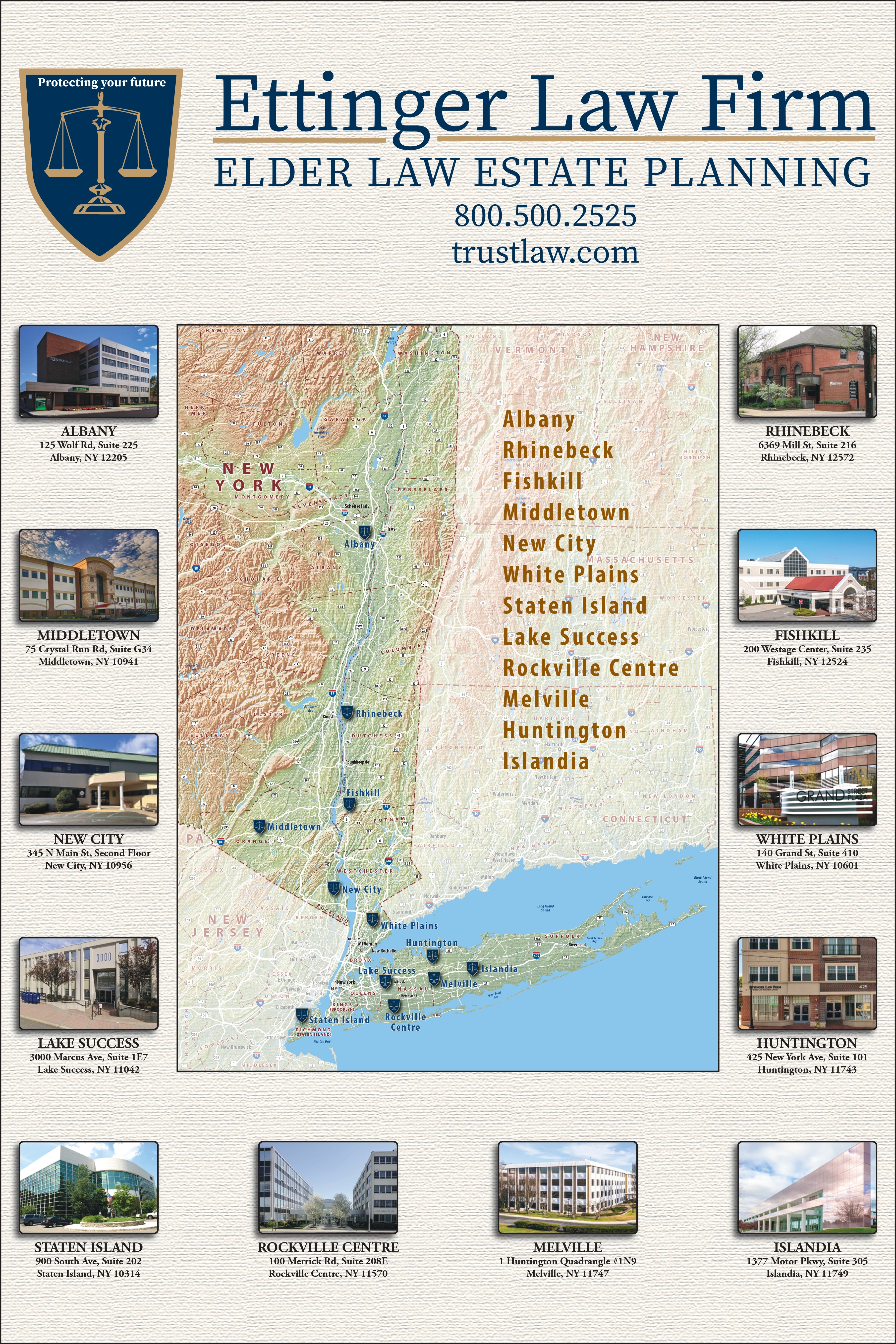 Ettinger Law Firm Locations Map